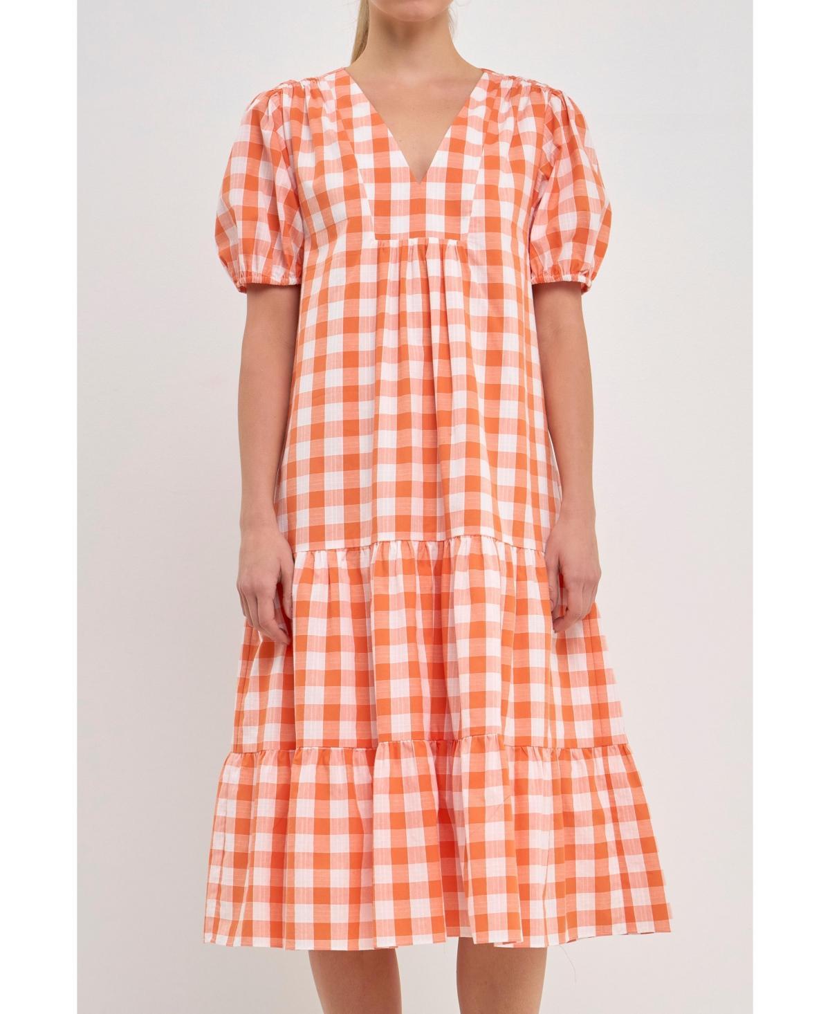 English Factory Womens Gingham Check Midi Dress product image