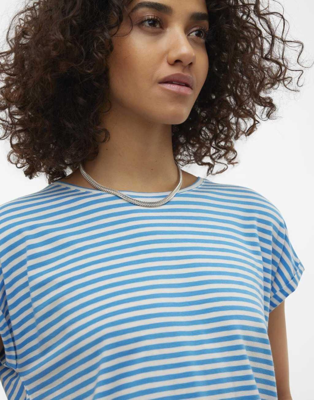 Vero Moda oversized t-shirt in blue stripe Product Image