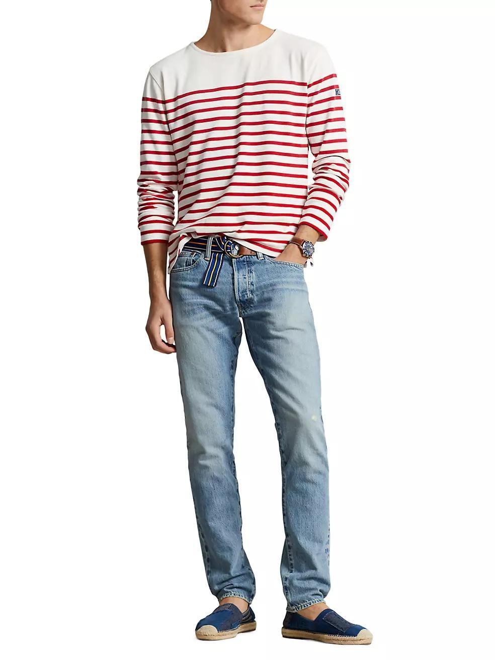 Striped Cotton Long-Sleeve T-Shirt Product Image