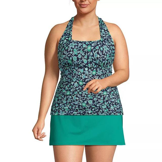 Plus Size Lands End UPF 50 Squareneck Halter Tankini Swimsuit Top, Womens Product Image