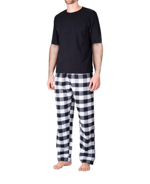 Sleep Hero Mens Short Sleeve Flannel Pajama Set Product Image