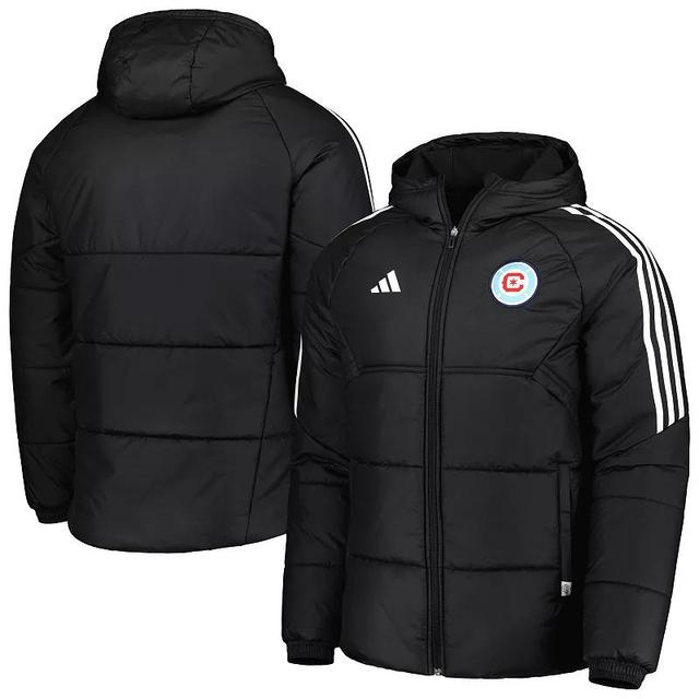 Mens adidas Black Colorado Rapids Winter Raglan Full-Zip Hoodie Jacket Product Image