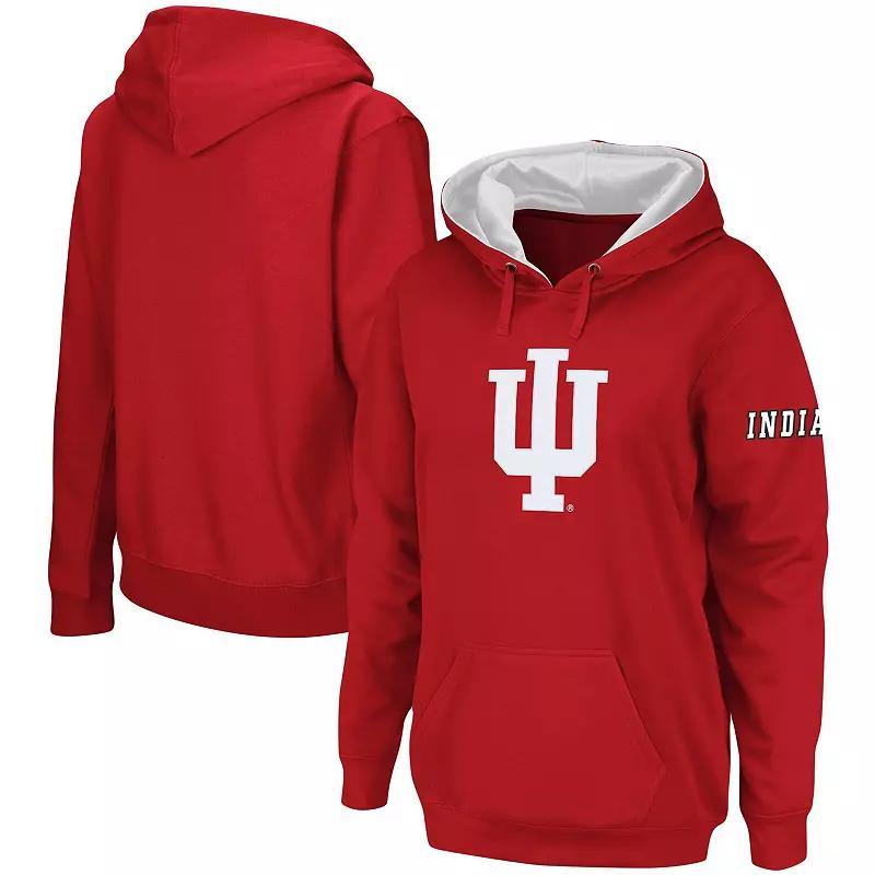 Womens Crimson Indiana Hoosiers Team Big Logo Pullover Hoodie Product Image