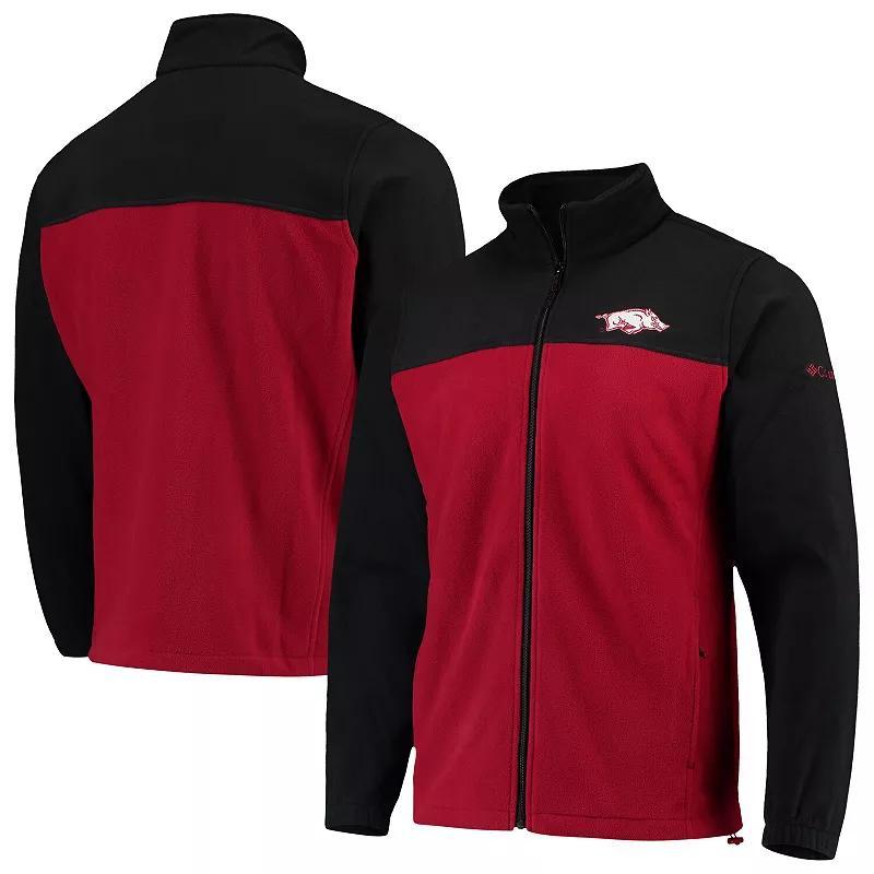 Mens Columbia Black Arkansas Razorbacks Flanker Iii Fleece Team Full-Zip Jacket - Black Product Image