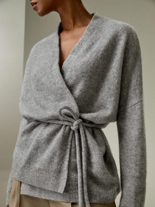 Lounge Wrap Knit Cardigan Product Image