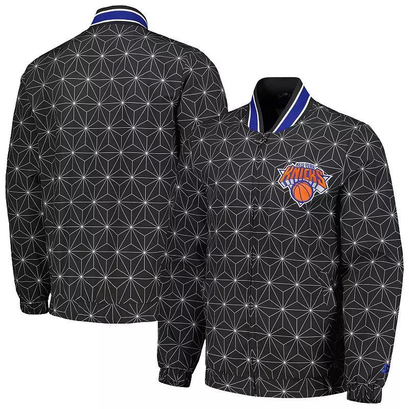 Mens Starter New York Knicks In-Field Play Fashion Satin Full-Zip Varsity Jacket Product Image