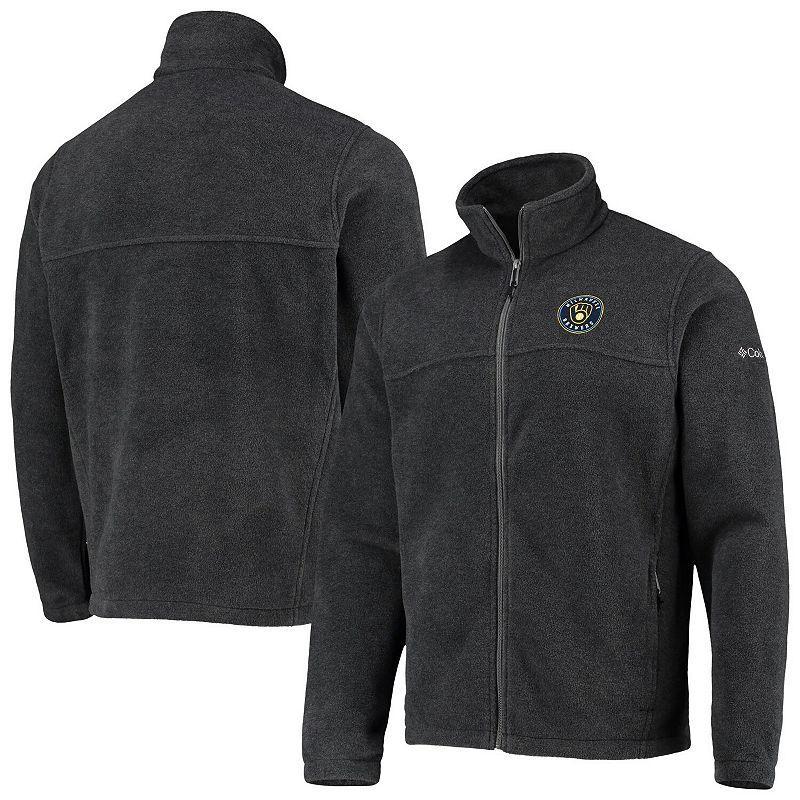 Mens Columbia Charcoal Milwaukee Brewers Full-Zip Flanker Jacket Product Image