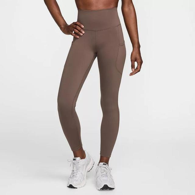 Womens Nike One Pocketed High-Waisted 7/8 Ankle Leggings Grey Grey Product Image