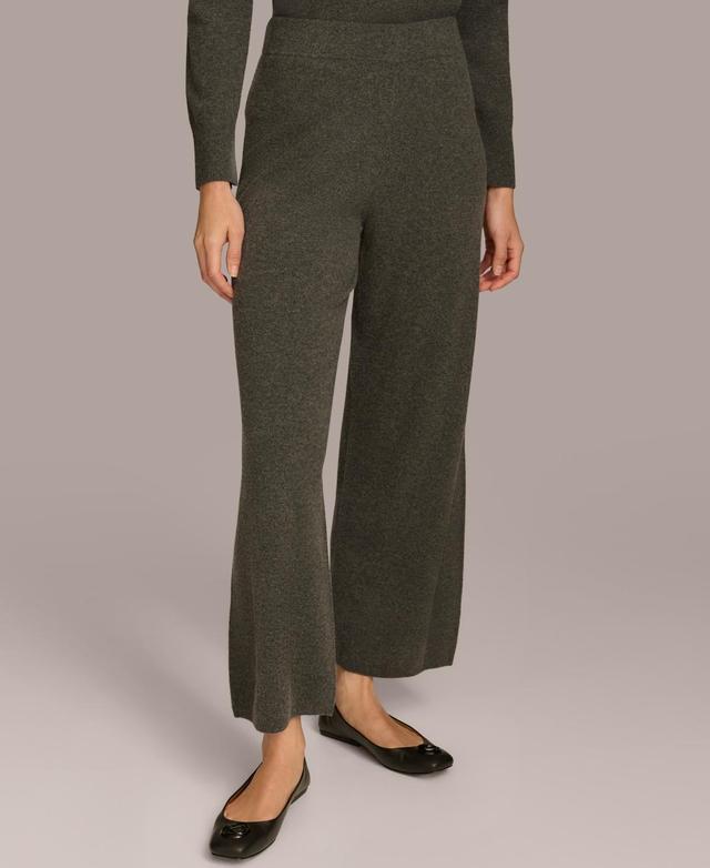 Donna Karan New York Womens Cashmere-Blend Wide-Leg Pants Product Image