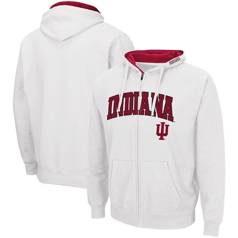 Mens Colosseum White Indiana Hoosiers Arch & Logo 3.0 Full-Zip Hoodie IND White Product Image