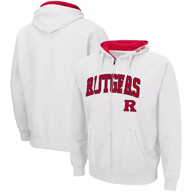 Mens Colosseum Rutgers Scarlet Knights Arch & Logo 3.0 Full-Zip Hoodie Product Image