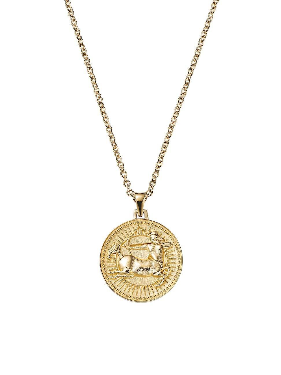 Womens Icons 18K Yellow Gold Zodiac Medallion Necklace Product Image