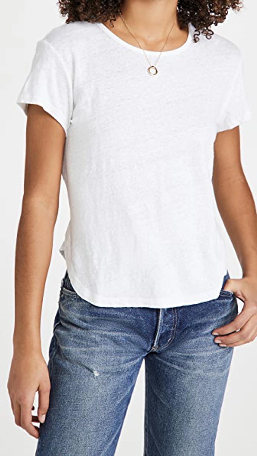 FRAME Easy True Linen T-shirt In Aloe Product Image