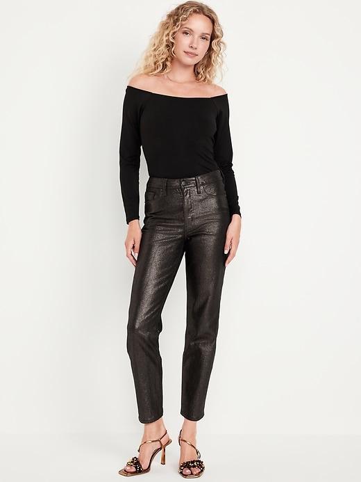 High-Waisted Shine OG Straight Ankle Jeans Product Image