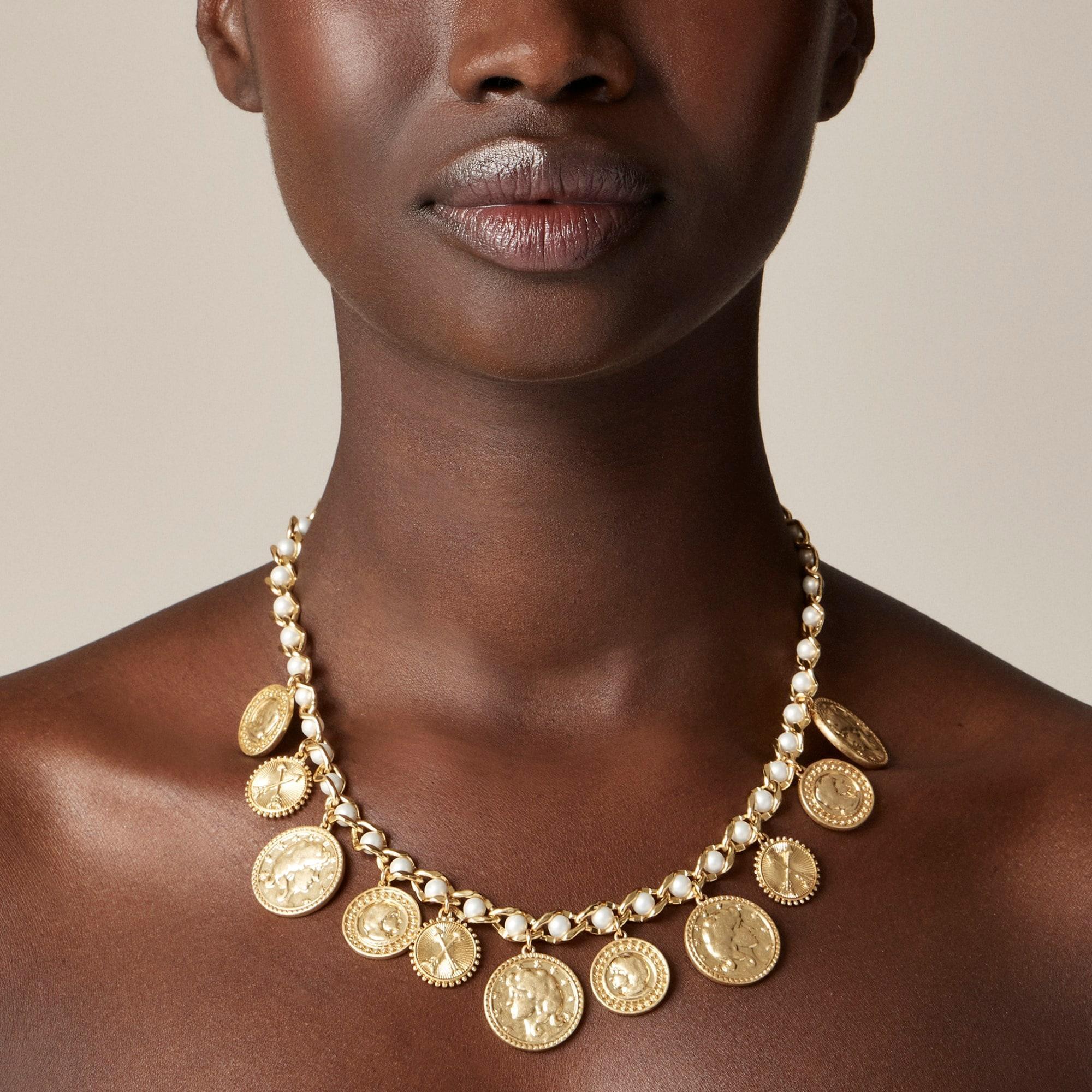 Coin and pearl chain necklace Product Image