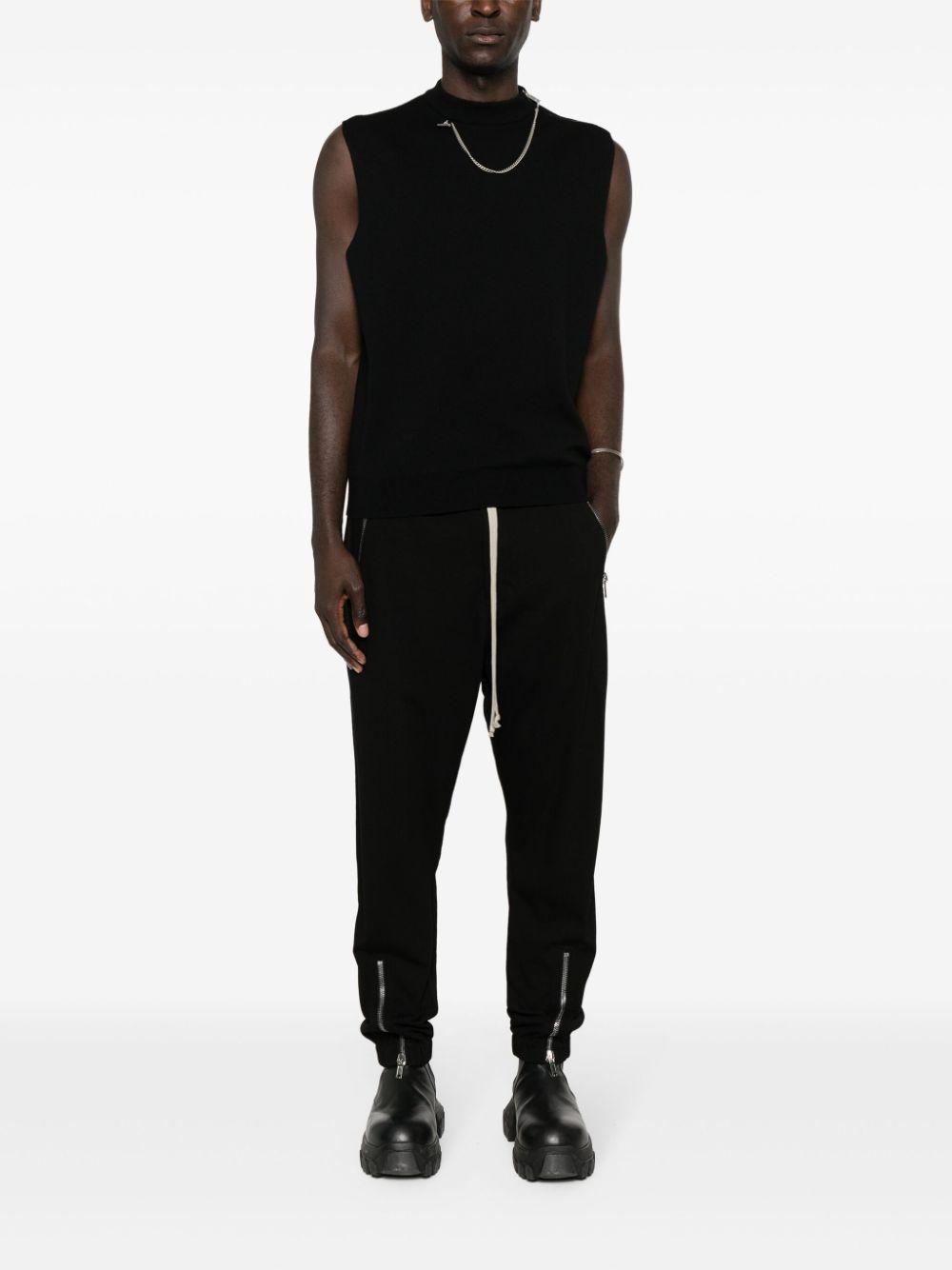 RICK OWENS Organic-cotton Tapered Trousers In Black Product Image