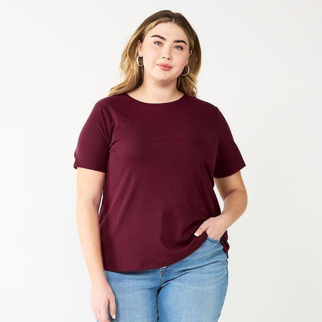 Plus Size Nine West Essential Crewneck Tee, Womens Product Image