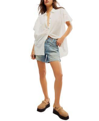 Women's Palmer High Rise Roll Cuff Cotton Denim Shorts Product Image