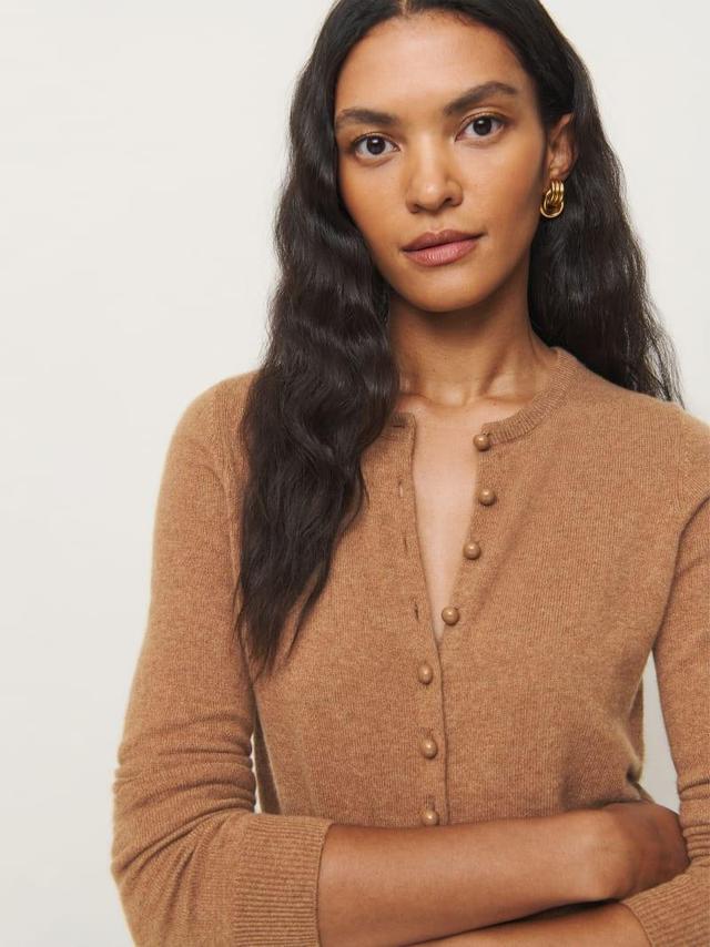 Caspia Cashmere Cropped Cardigan Product Image