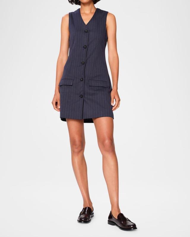 Pinstripe Mini Vest Dress Product Image