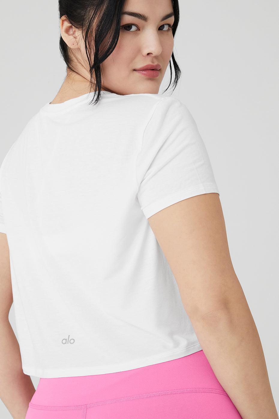 Cropped All Day Short Sleeve - White Female Product Image