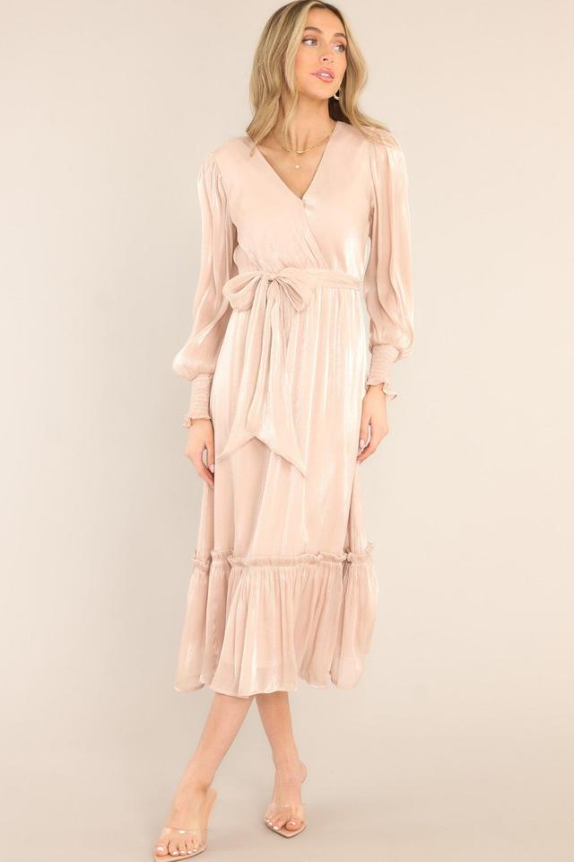 Eternal Devotion Blush Midi Dress Taupe Product Image