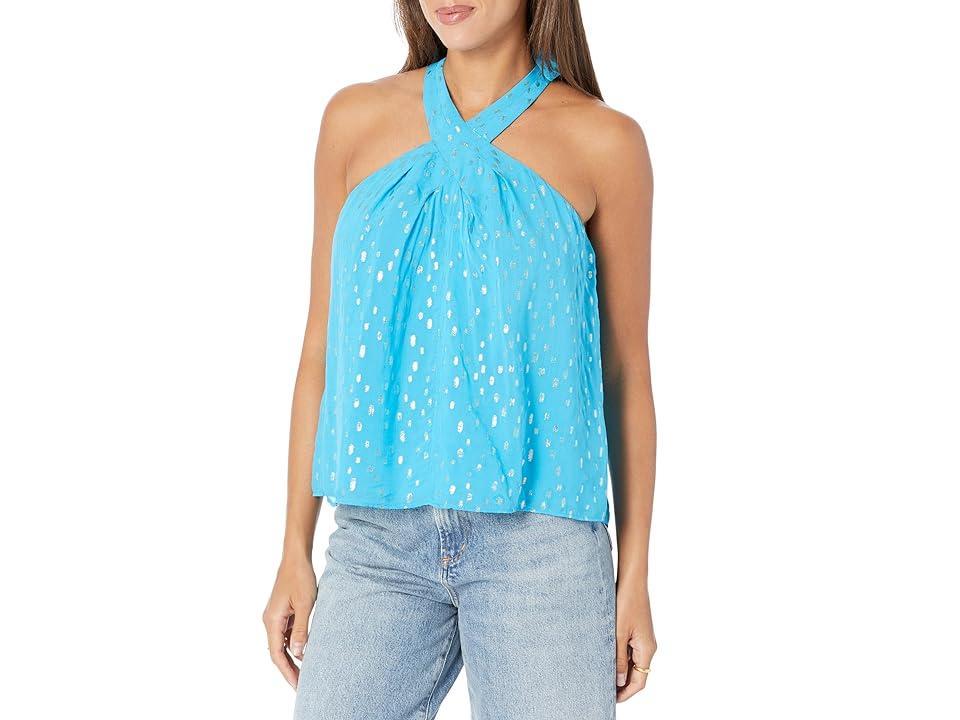 Lilly Pulitzer Rori Halter Top (Cumulus Viscose Metallic Clip Dobby) Women's Clothing Product Image