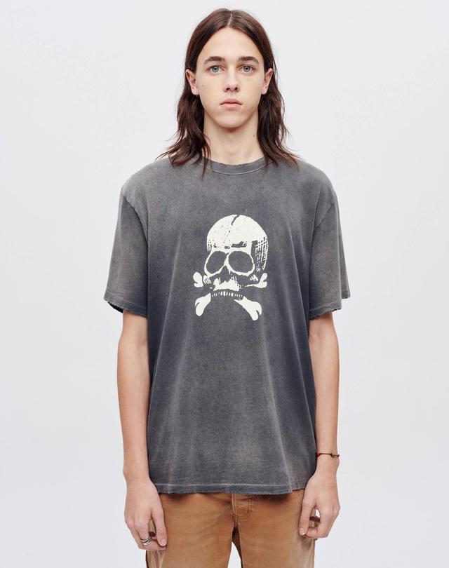 Loose "Skull" Tee - Sun Faded Black Product Image