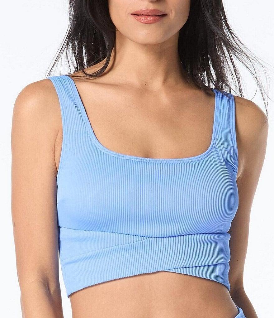 Beach House Sport Bala Solid Rib Swim Crossover Crop Top Product Image