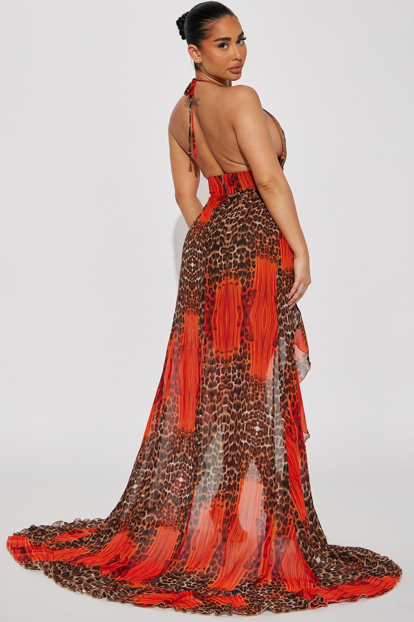 Run Wild Ruffle Maxi Dress - Rust Product Image