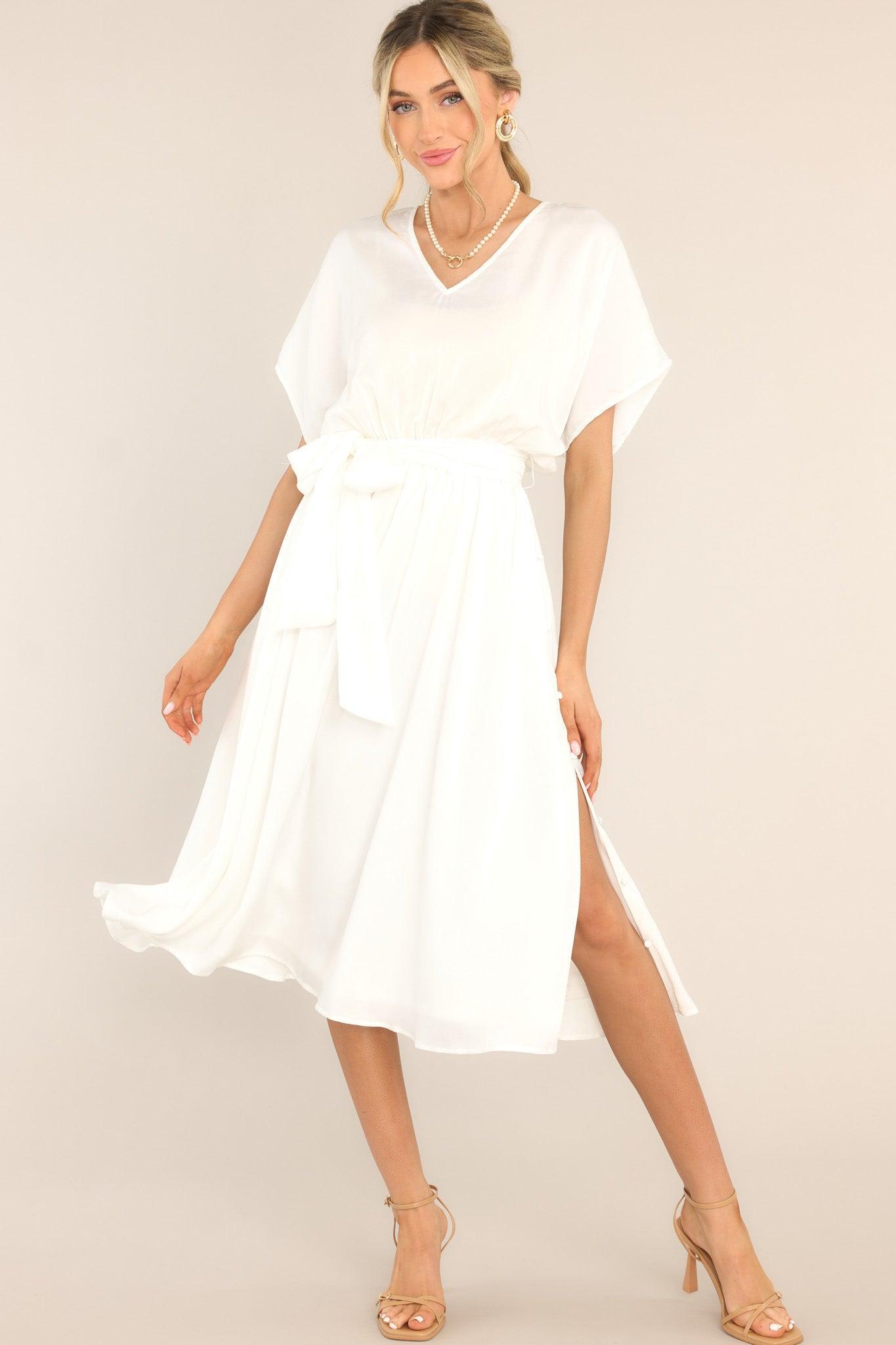 Aura Tickets To Paradise White Midi Dress Product Image