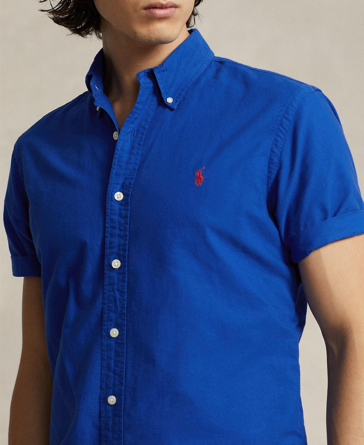 Men's Classic-fit Garment-dyed Oxford Shirt In Agean Blue Product Image