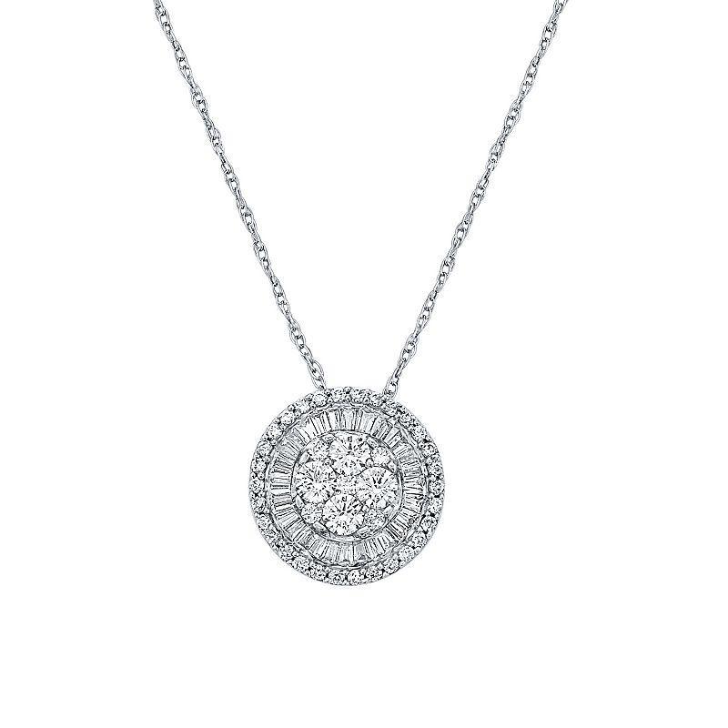 Irena Park 10k White Gold 1/4 Carat T.W. IGI Certified Diamond Oval Pendant Necklace, Womens Product Image