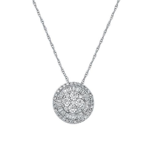 Irena Park 10k White Gold 1/4 Carat T.W. IGI Certified Diamond Oval Pendant Necklace, Womens Product Image