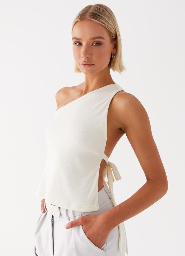 Safiya One Shoulder Top - White Product Image