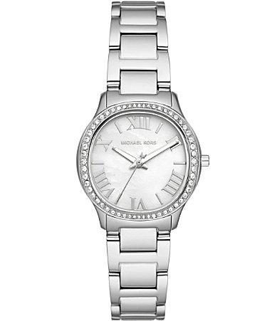 Michael Kors Womens Sage Three-Hand Silver-Tone Stainless Steel Watch 31mm - Silver-Tone Product Image