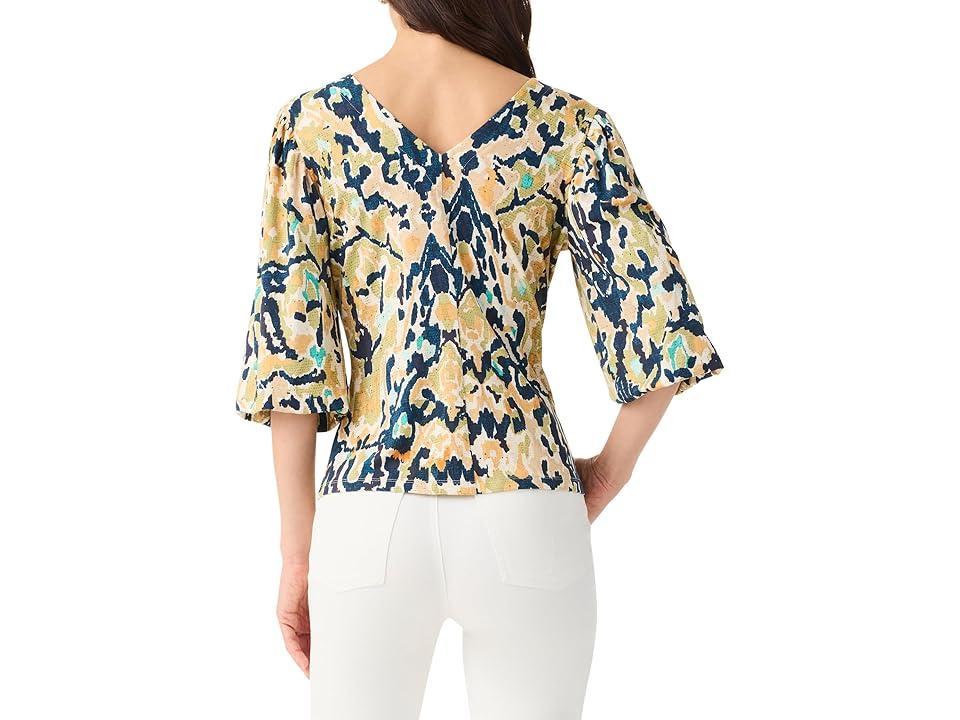 NIC+ZOE Vineyard Glow Top (Indigo Multi) Women's Clothing Product Image