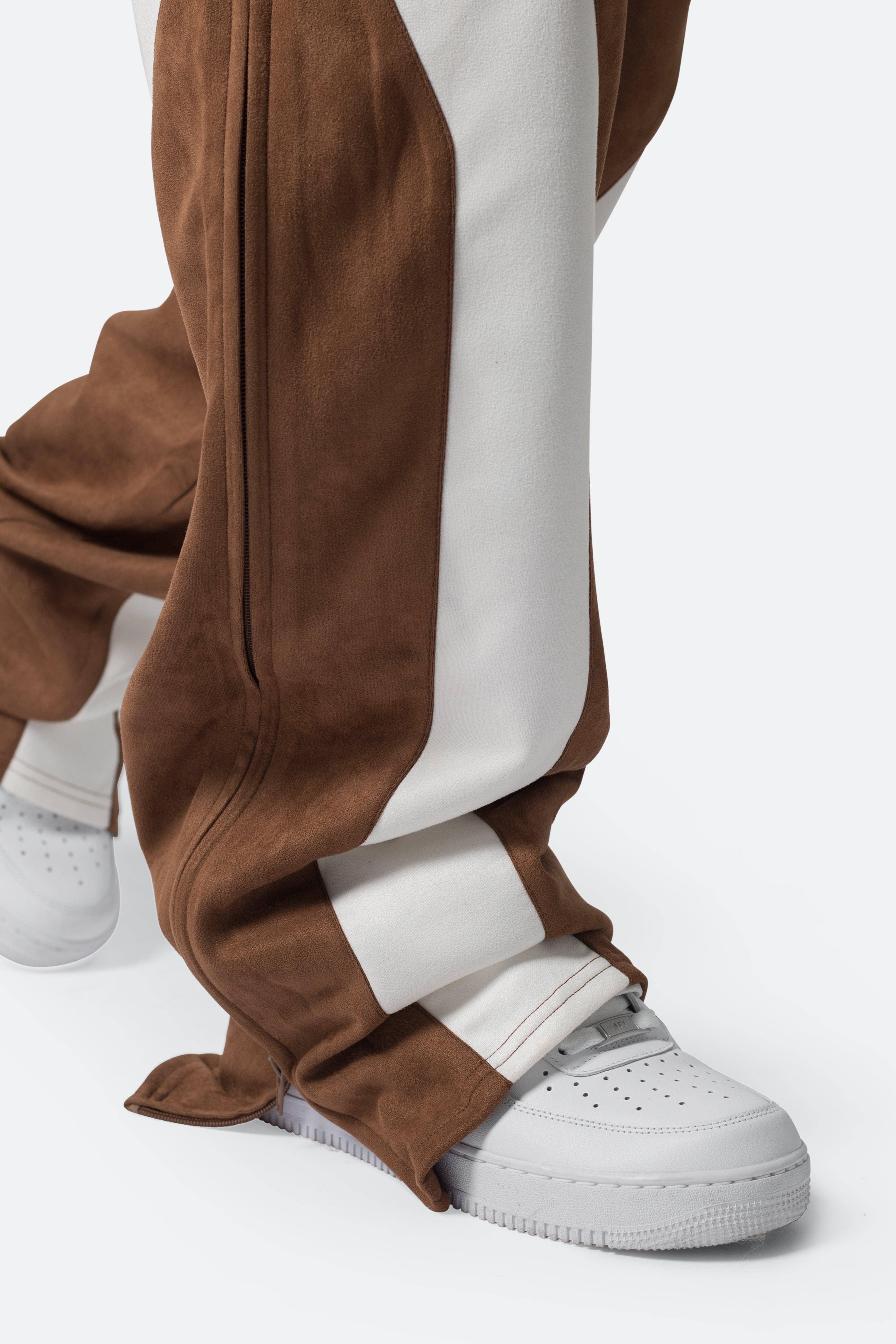 Suede Drawcord Pants - Brown Product Image