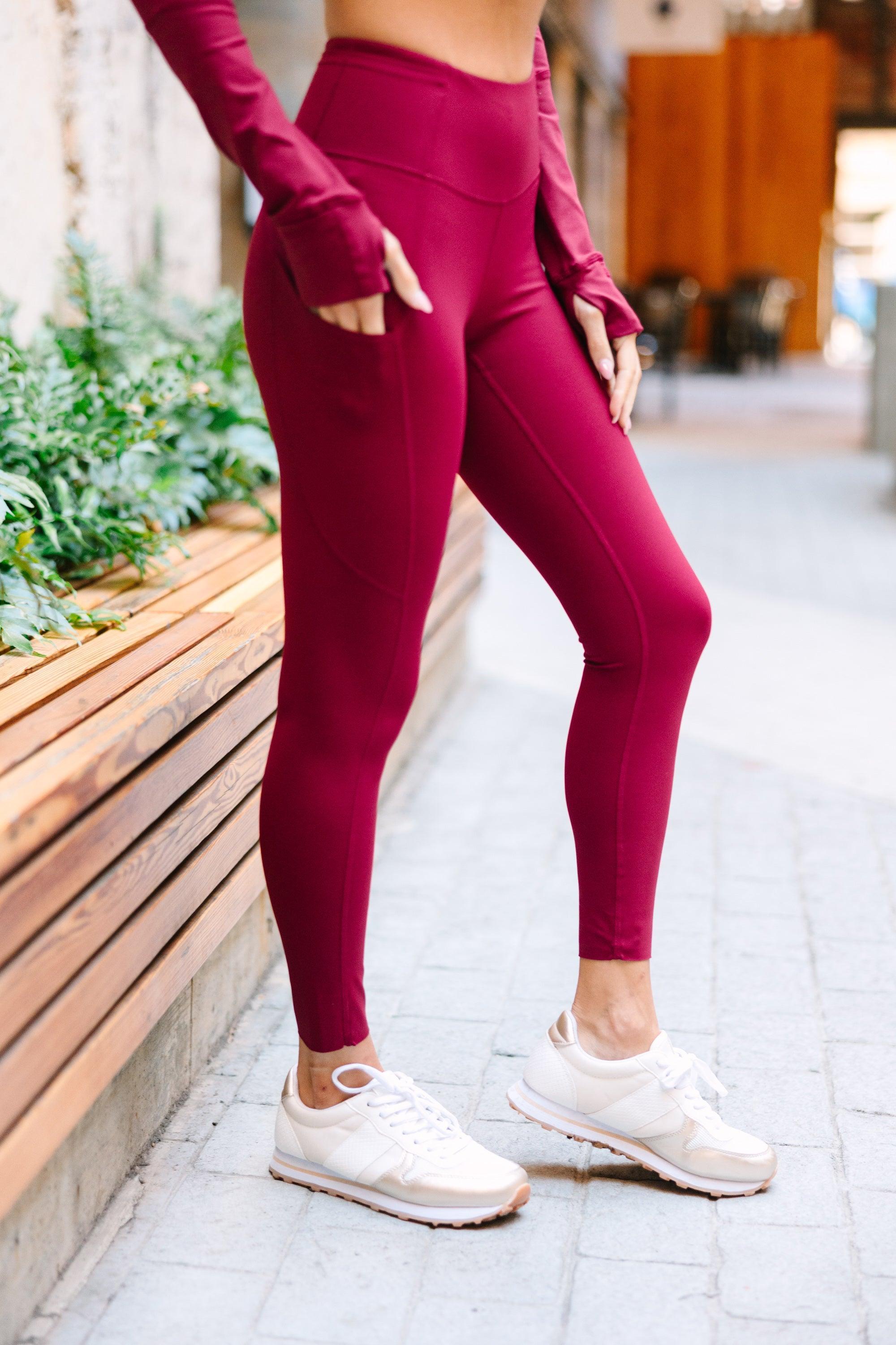 Get Going Burgundy Red 7/8 Leggings Female Product Image