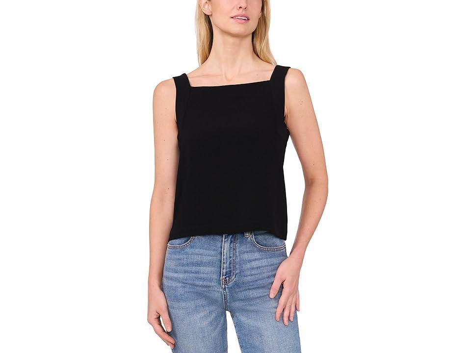 CeCe Square Neck Cropped Tank (Rich ) Women's Clothing Product Image