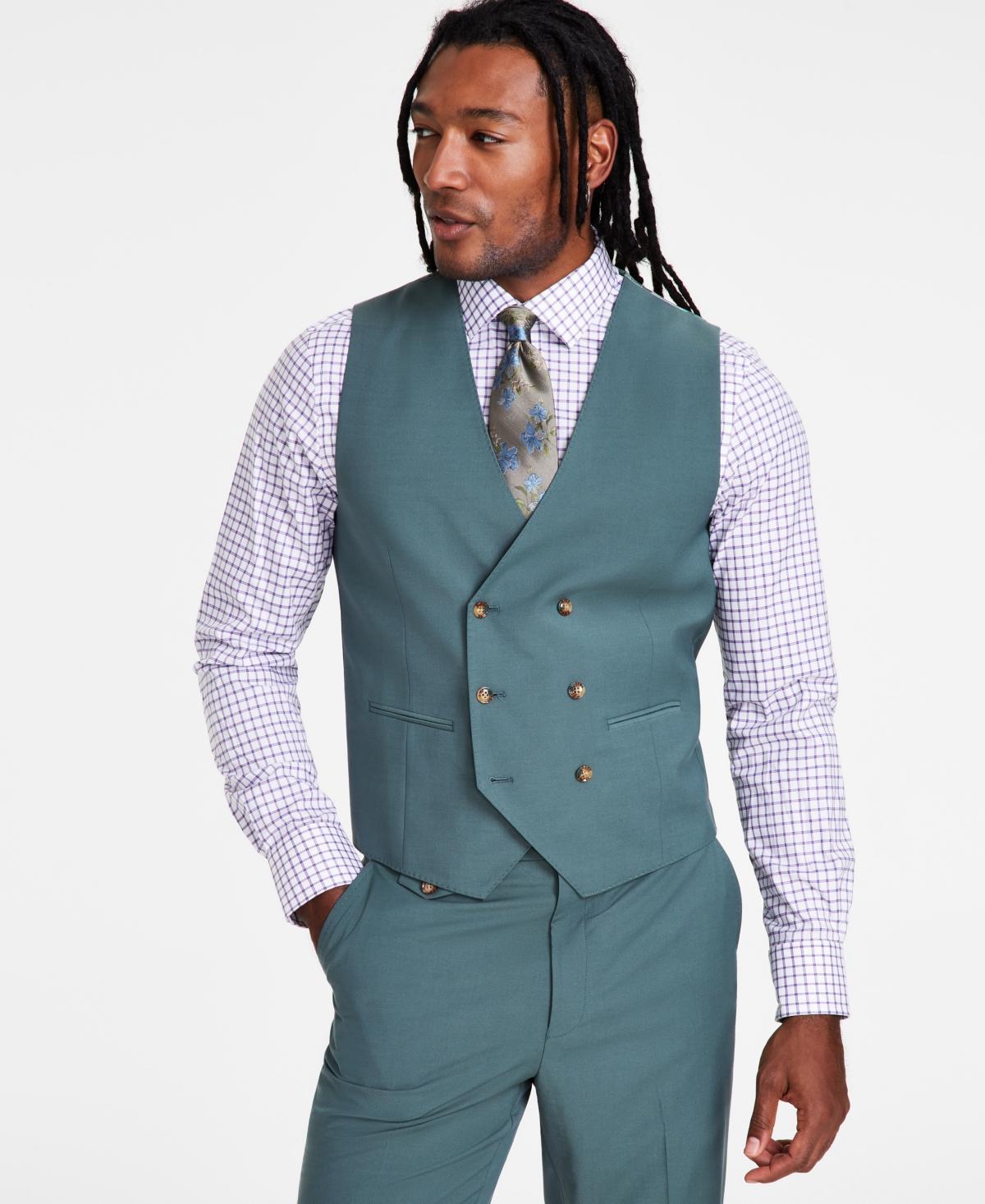 Tayion Collection Mens Classic Fit Double-Breasted Suit Vest Product Image