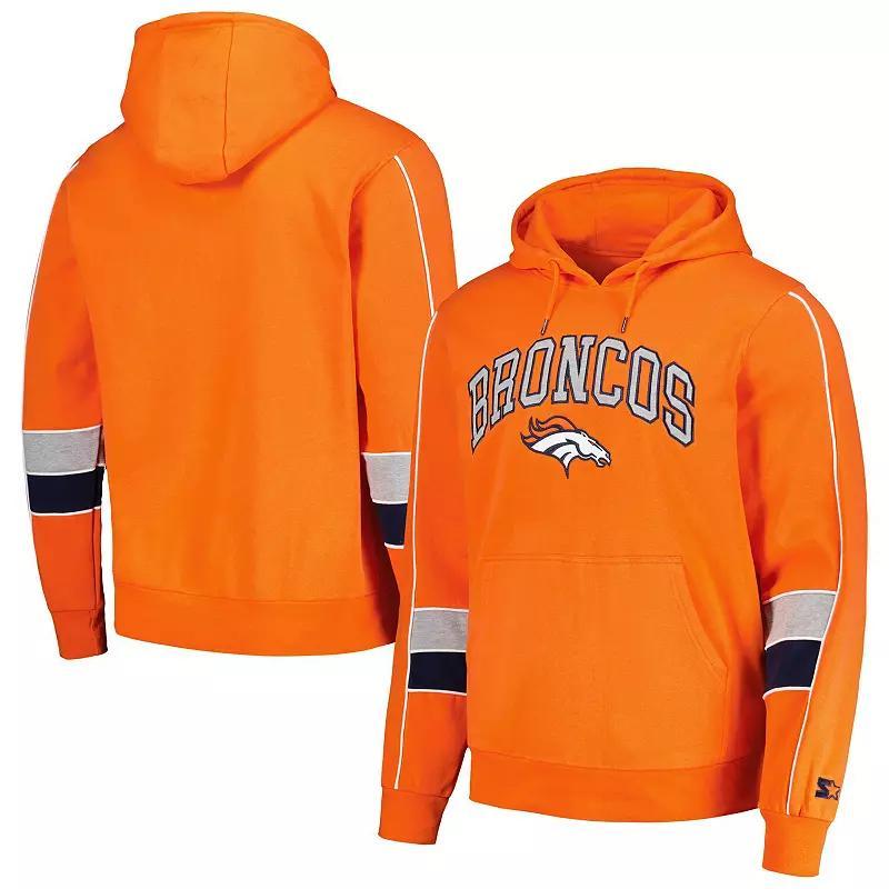 Mens Starter Denver Broncos Captain Pullover Hoodie Product Image