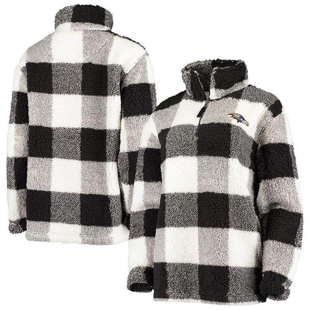 Womens G-III 4Her by Carl Banks Baltimore Ravens Sherpa Plaid Quarter-Zip Jacket Product Image