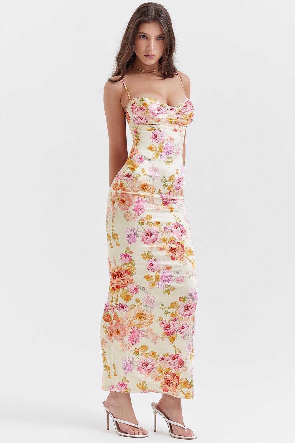 Josefina Ivory Floral Maxi Dress Product Image