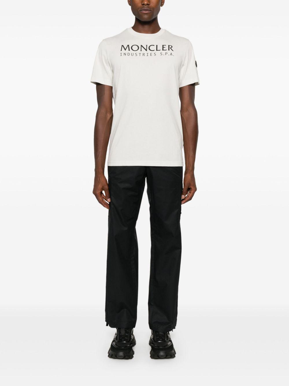 MONCLER Mens White Brand-print Regular-fit Cotton-jersey T-shirt Product Image