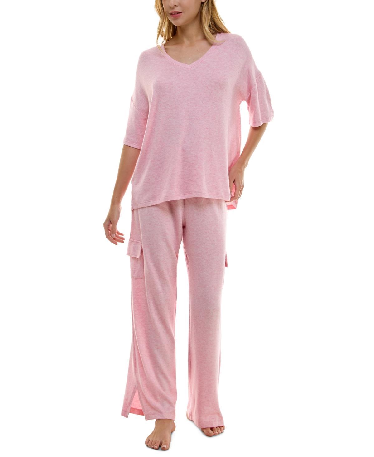 Roudelain Womens 2-Pc. Short-Sleeve Cargo Pajamas Set Product Image