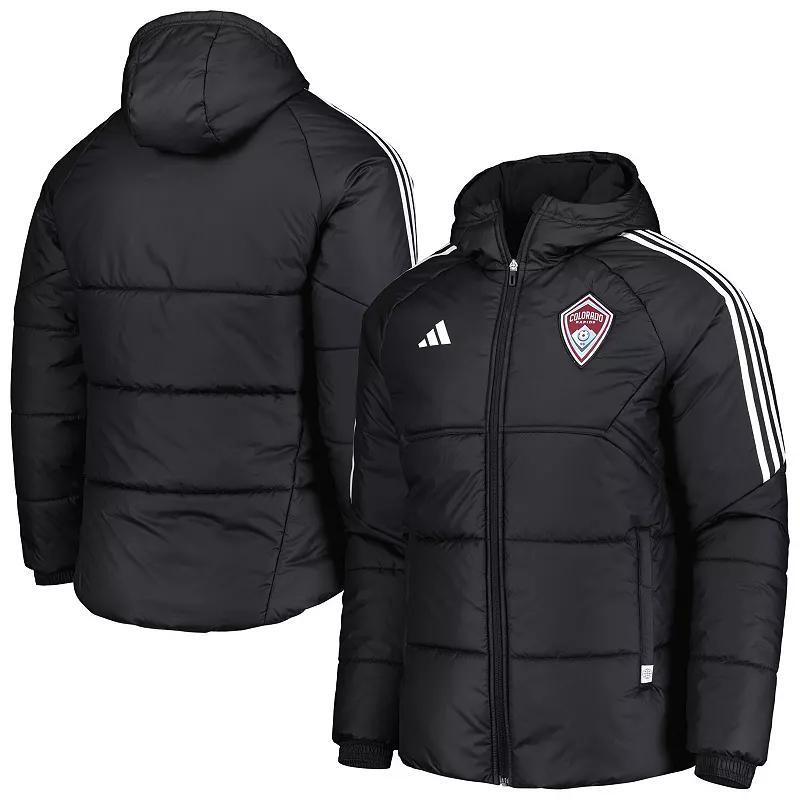 Mens adidas Black Colorado Rapids Winter Raglan Full-Zip Hoodie Jacket Product Image