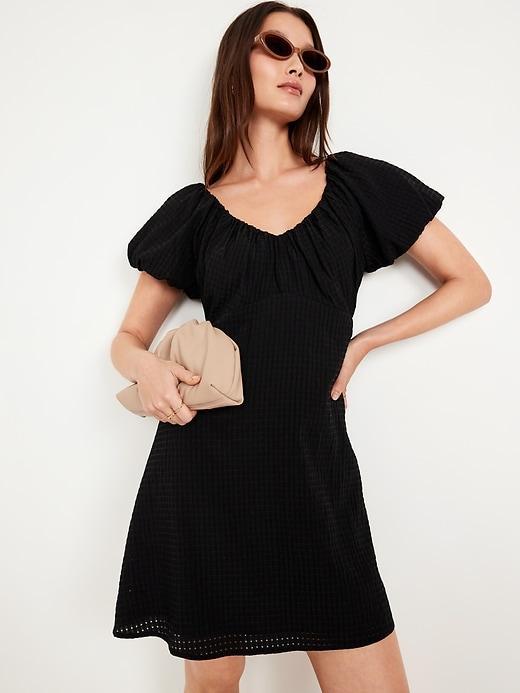 Flutter-Sleeve Mini Swing Dress Product Image