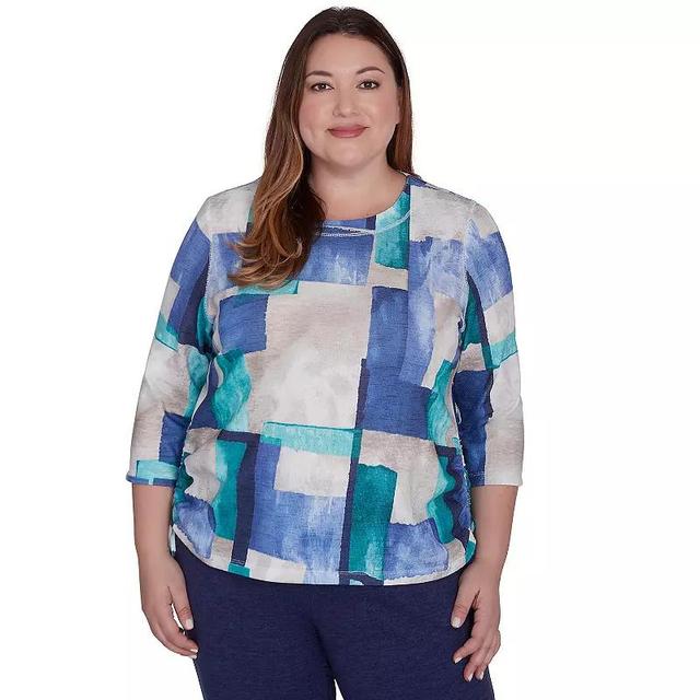 Plus Size Alfred Dunner Box Print Tee, Womens Product Image