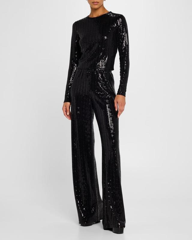 Elba Sequined Straight-Leg Pants Product Image